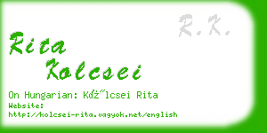 rita kolcsei business card